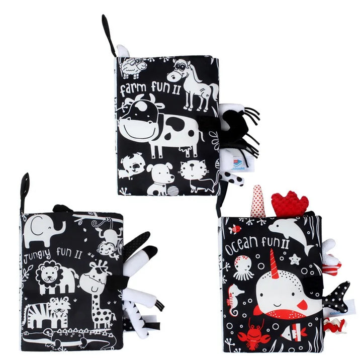 Baby Tail Cloth Book with Sound Paper & Rattle – Early Learning Toy