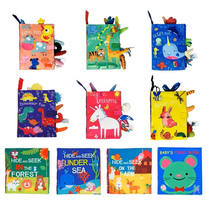 Baby Tail Cloth Book with Sound Paper & Rattle – Early Learning Toy