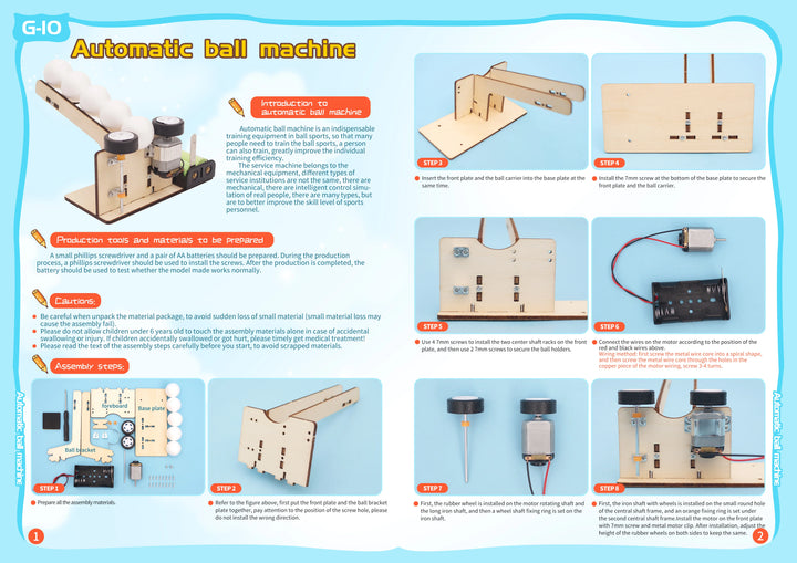 DIY Wooden Pitching Machine STEM Science Kit for Kids
