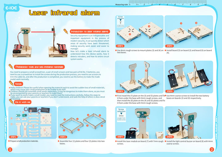 DIY Infrared Alarm STEM Educational Science Kit for Kids