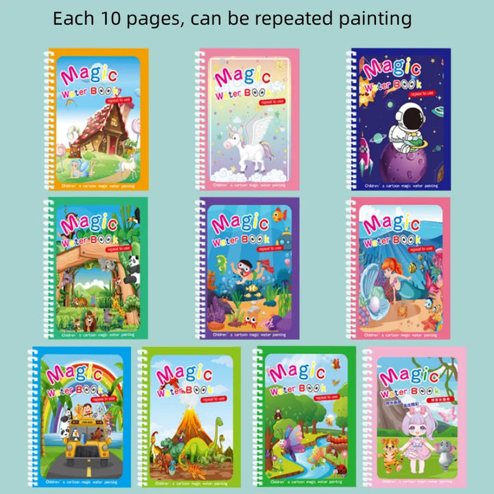 Magic Water Drawing Book – Reusable Montessori Coloring & Learning Toy for Kids