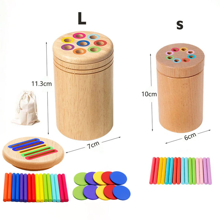 Montessori Wooden Color & Shape Sorting Toy – Fine Motor Learning Puzzle for Toddlers