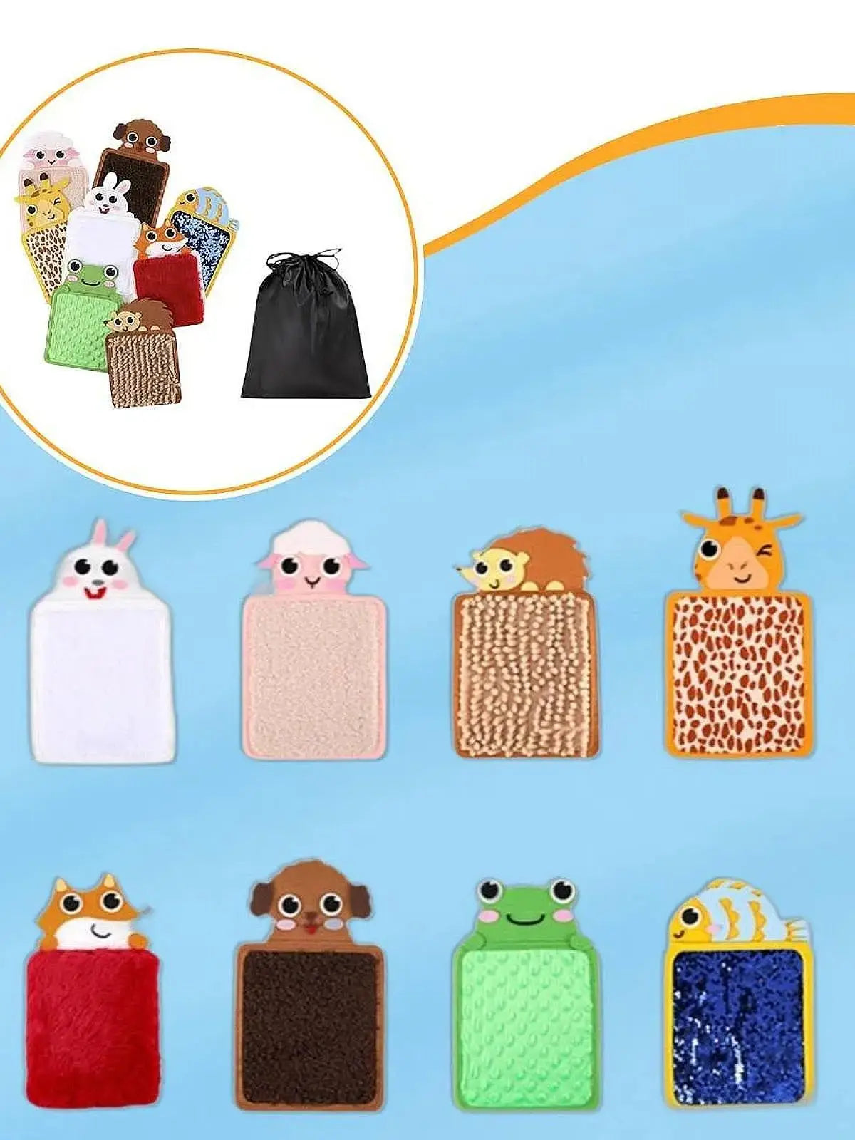 8pcs Felt Sensory Mats – Textured Exploration Tiles for Kids & Autism Learning