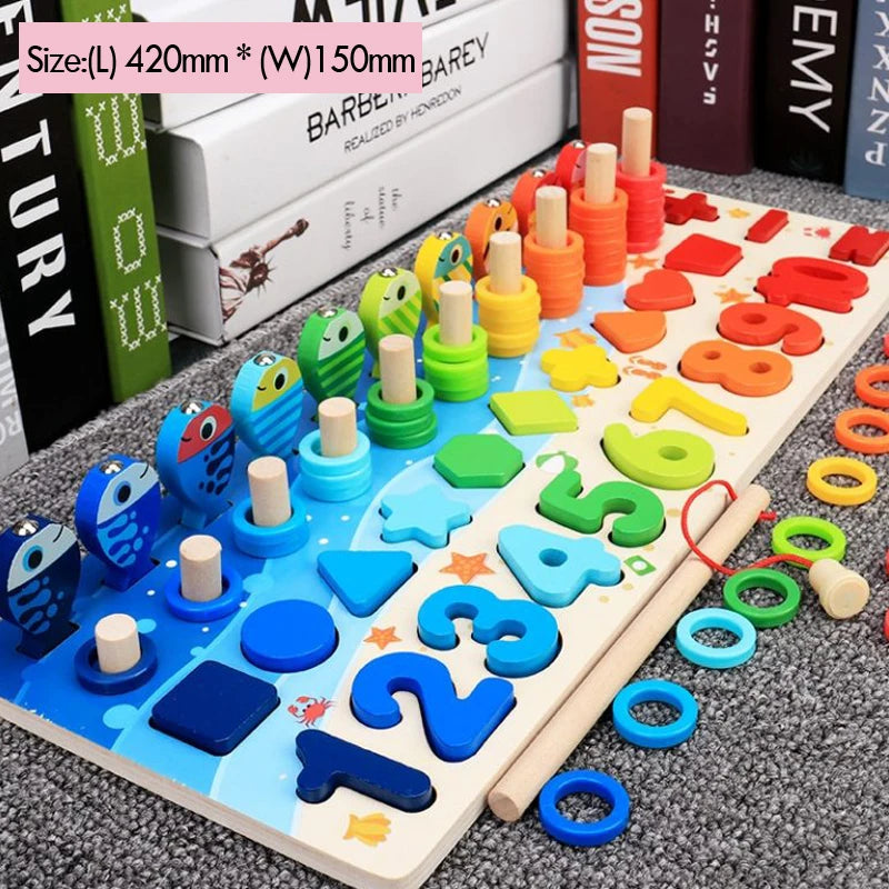 Montessori Wooden Fishing & Math Puzzle