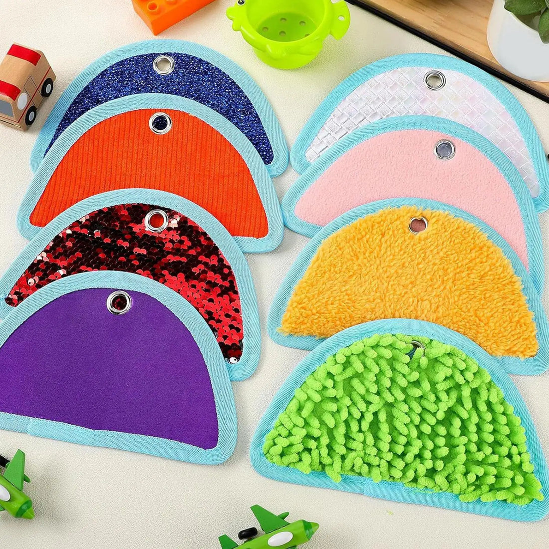 8pcs Felt Sensory Mats – Textured Exploration Tiles for Kids & Autism Learning