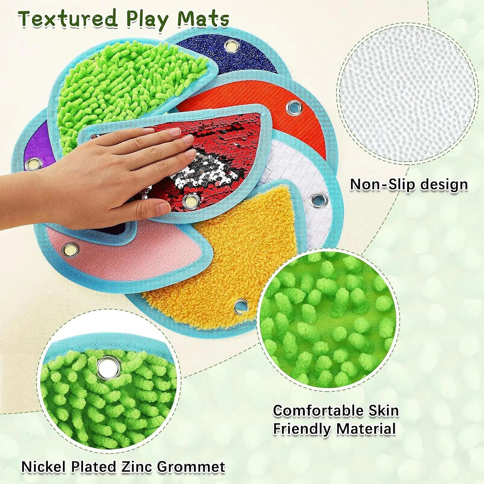 8pcs Felt Sensory Mats – Textured Exploration Tiles for Kids & Autism Learning