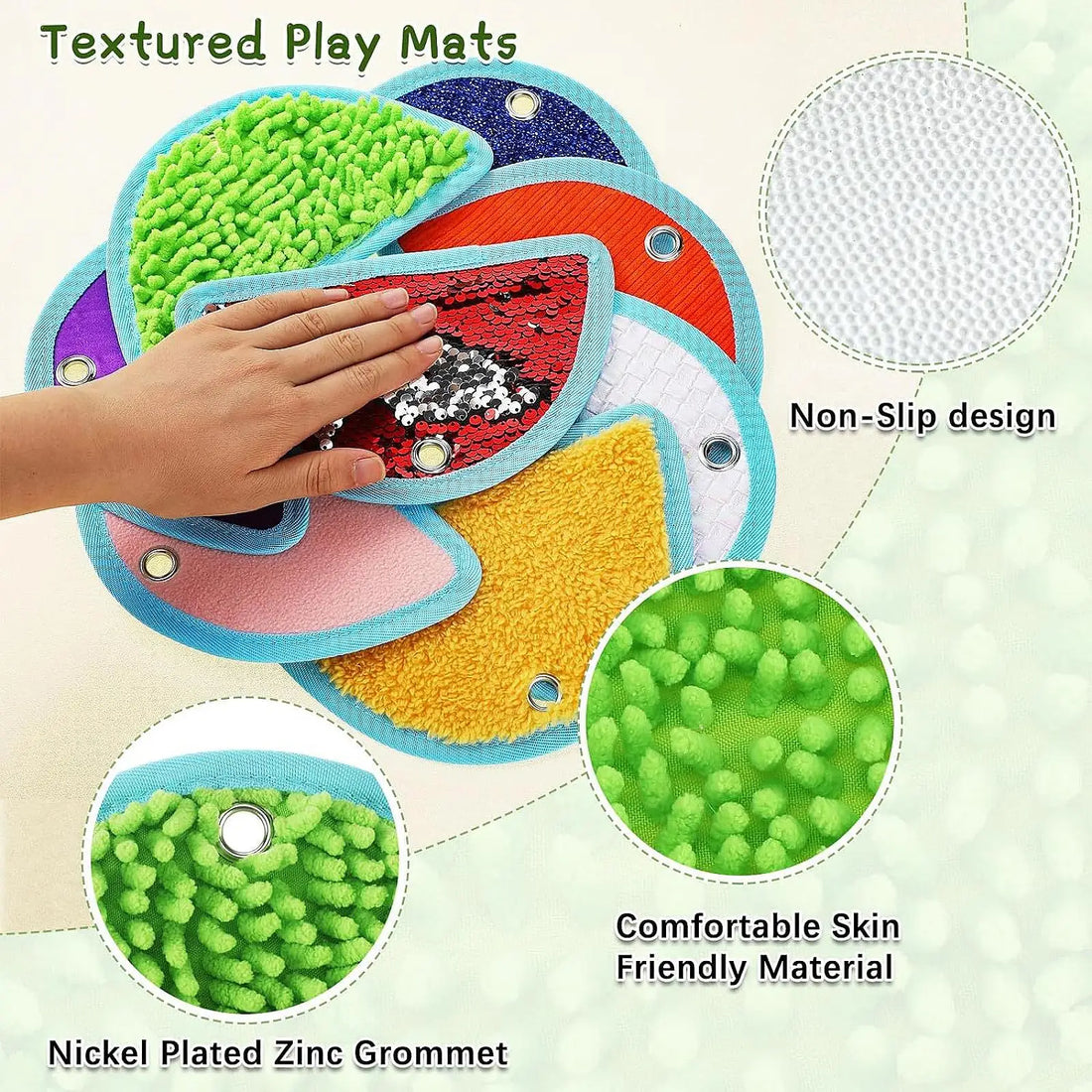 8pcs Felt Sensory Mats – Textured Exploration Tiles for Kids & Autism Learning