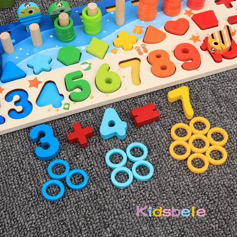 Montessori Wooden Fishing & Math Puzzle