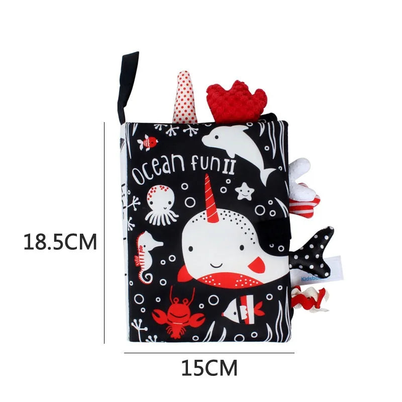 Baby Tail Cloth Book with Sound Paper & Rattle – Early Learning Toy