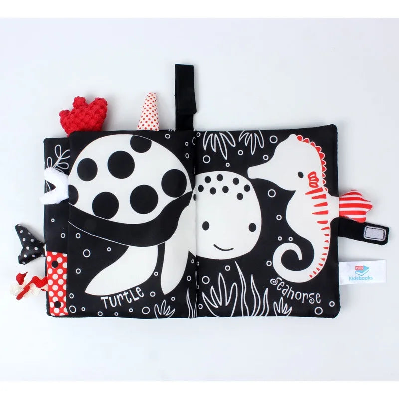 Baby Tail Cloth Book with Sound Paper & Rattle – Early Learning Toy