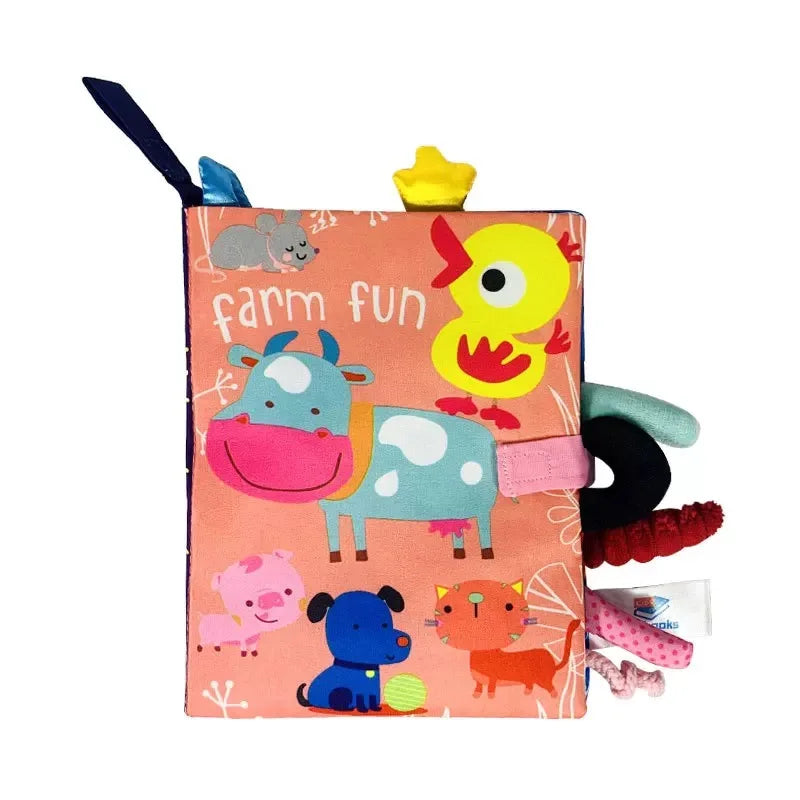 Baby Tail Cloth Book with Sound Paper & Rattle – Early Learning Toy
