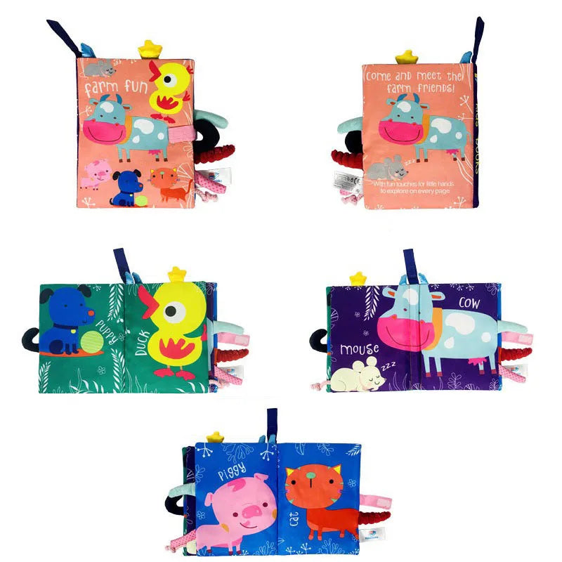 Baby Tail Cloth Book with Sound Paper & Rattle – Early Learning Toy