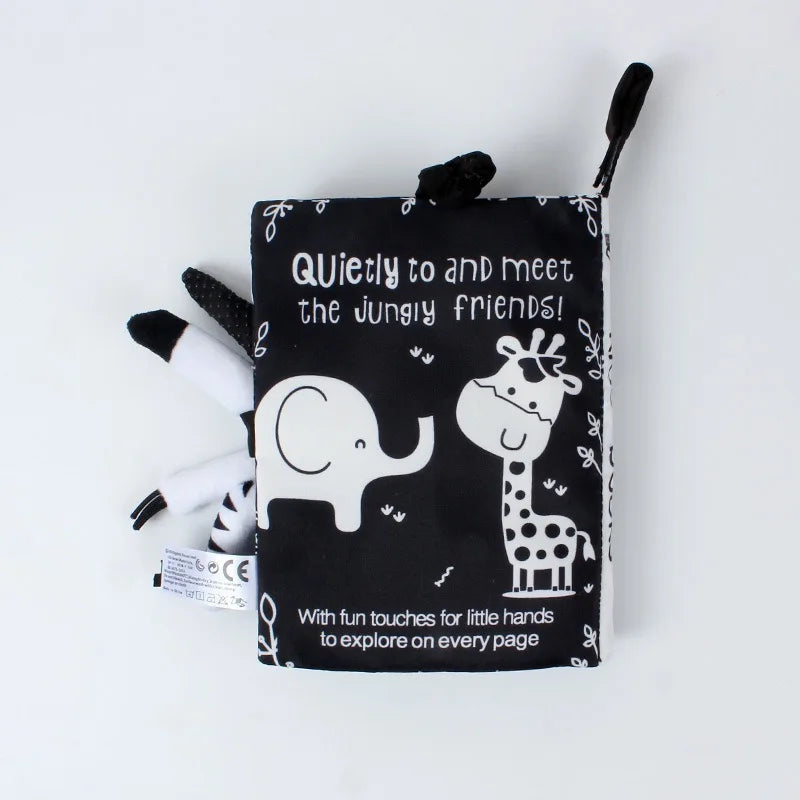 Baby Tail Cloth Book with Sound Paper & Rattle – Early Learning Toy