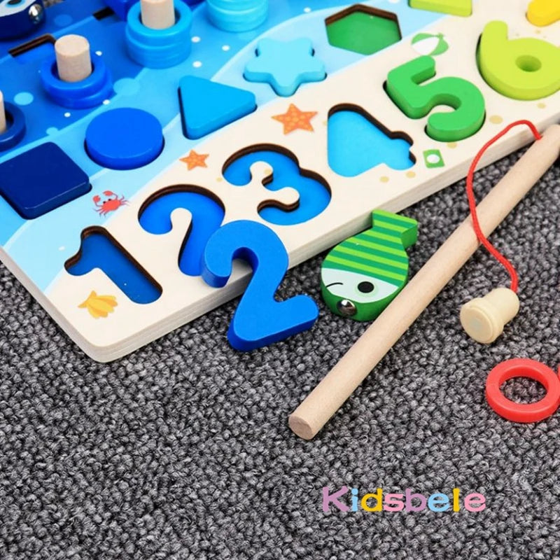 Montessori Wooden Fishing & Math Puzzle