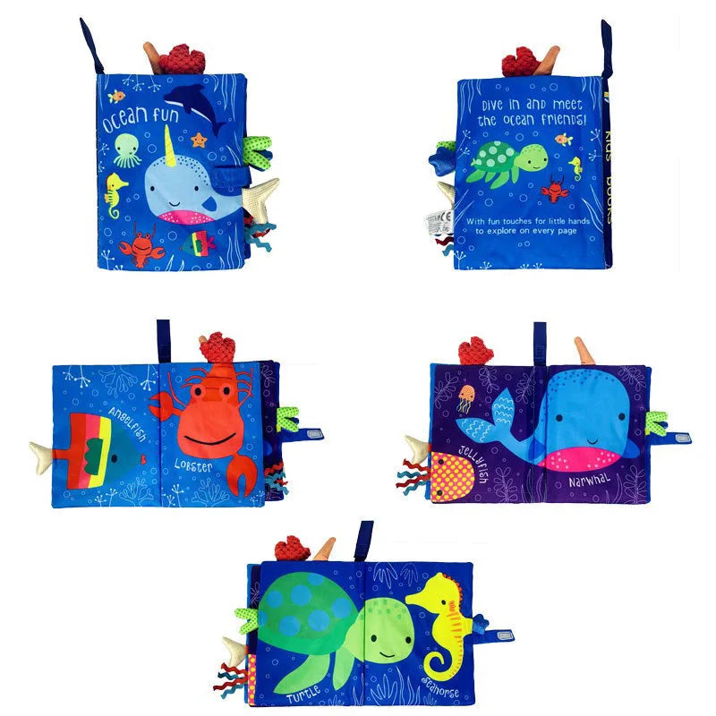 Baby Tail Cloth Book with Sound Paper & Rattle – Early Learning Toy