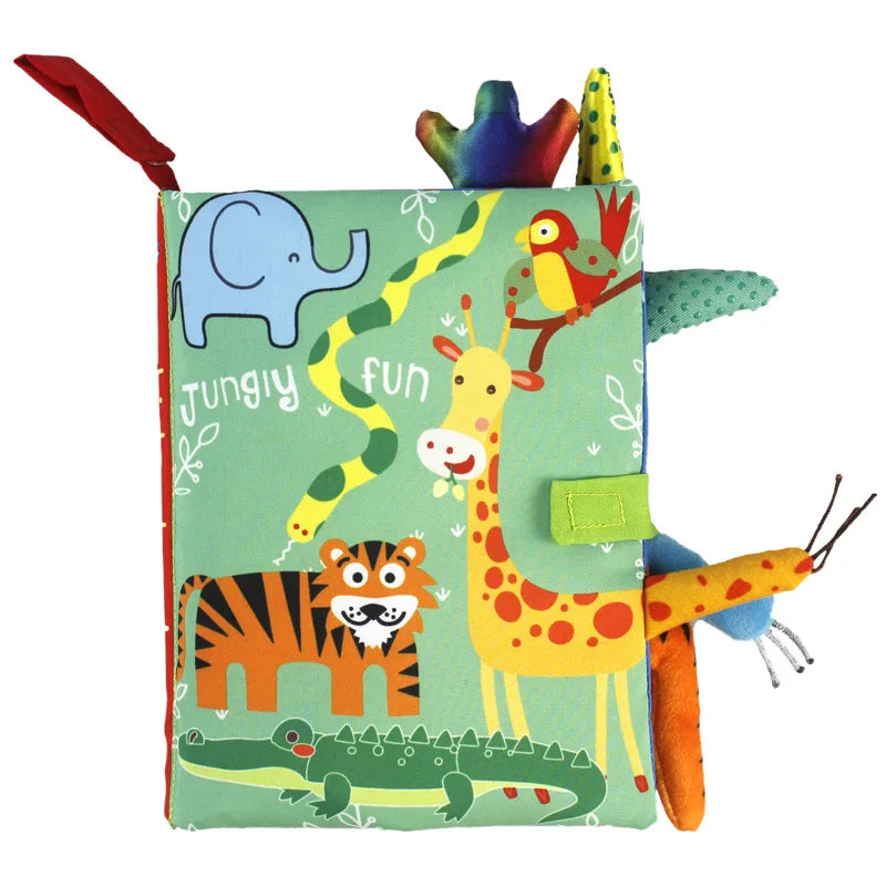 Baby Tail Cloth Book with Sound Paper & Rattle – Early Learning Toy