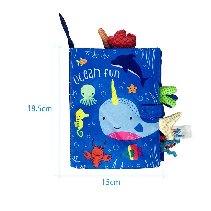 Baby Tail Cloth Book with Sound Paper & Rattle – Early Learning Toy