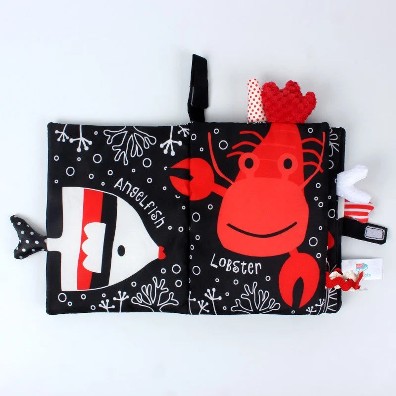 Baby Tail Cloth Book with Sound Paper & Rattle – Early Learning Toy