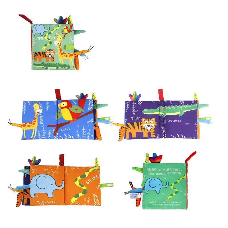 Baby Tail Cloth Book with Sound Paper & Rattle – Early Learning Toy