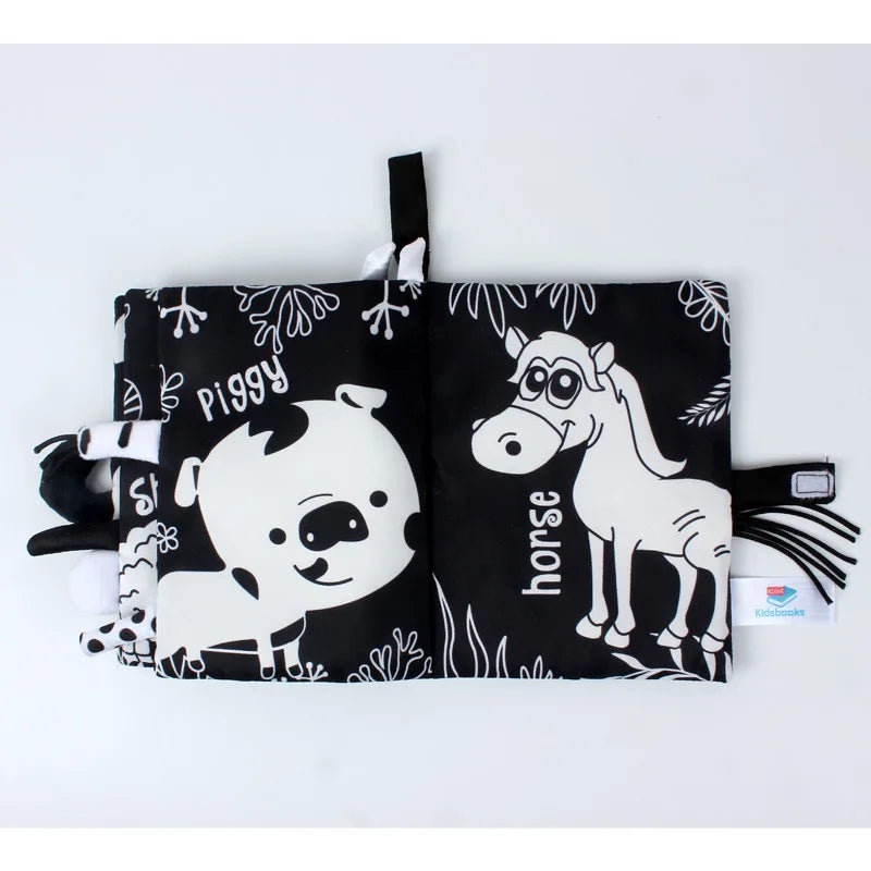 Baby Tail Cloth Book with Sound Paper & Rattle – Early Learning Toy