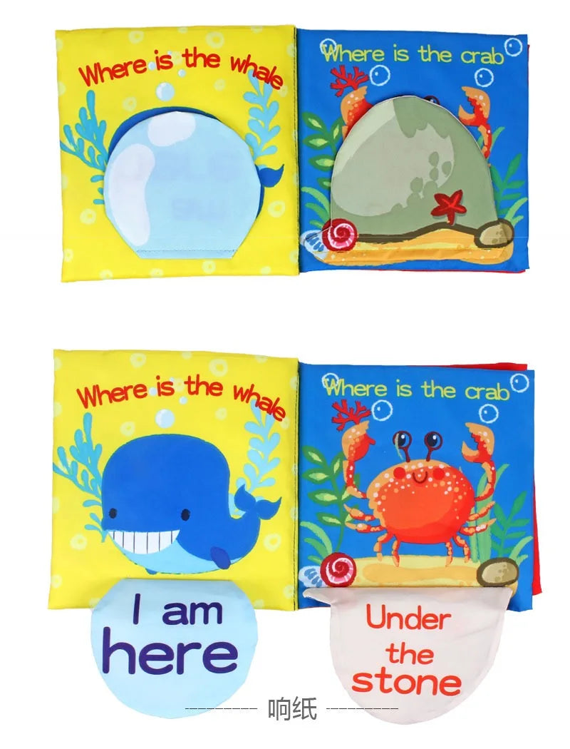 Baby Tail Cloth Book with Sound Paper & Rattle – Early Learning Toy