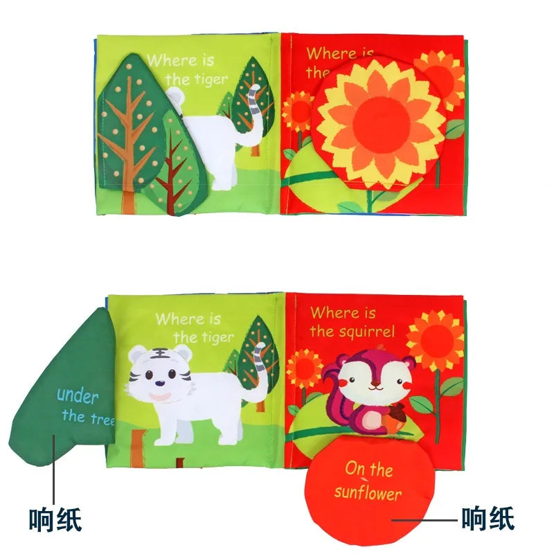 Baby Tail Cloth Book with Sound Paper & Rattle – Early Learning Toy