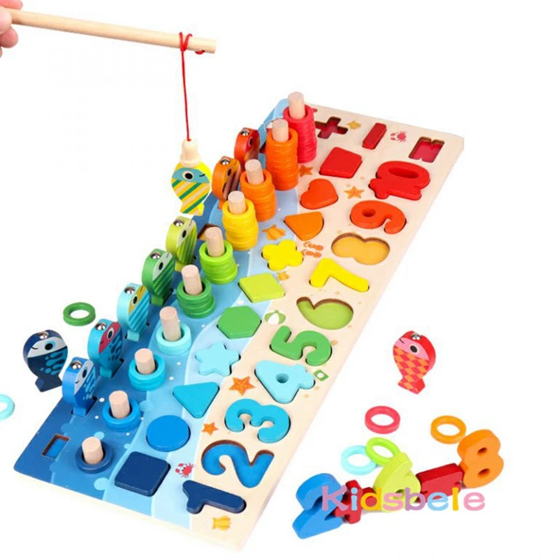 Montessori Wooden Fishing & Math Puzzle
