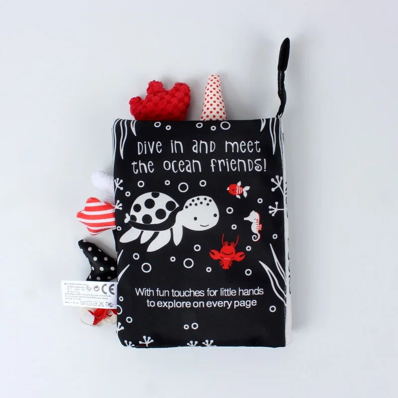 Baby Tail Cloth Book with Sound Paper & Rattle – Early Learning Toy