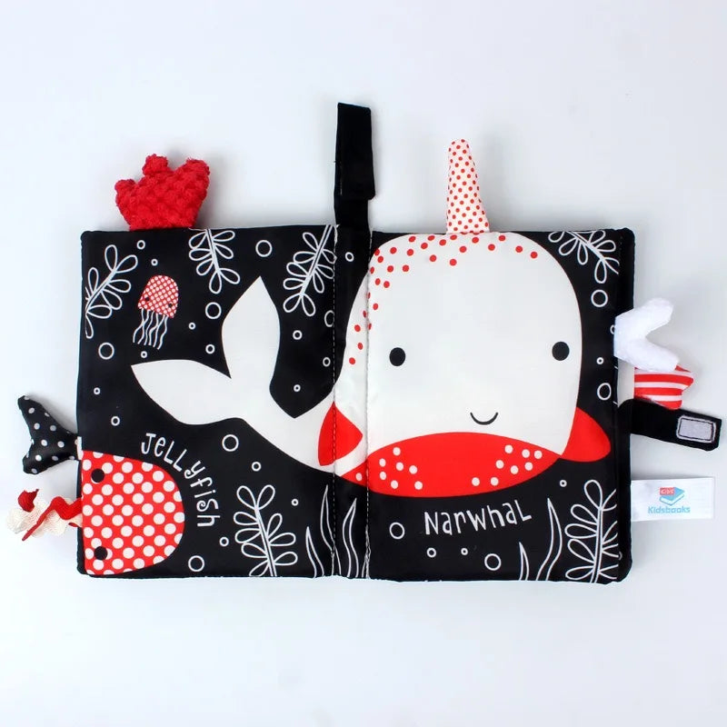 Baby Tail Cloth Book with Sound Paper & Rattle – Early Learning Toy