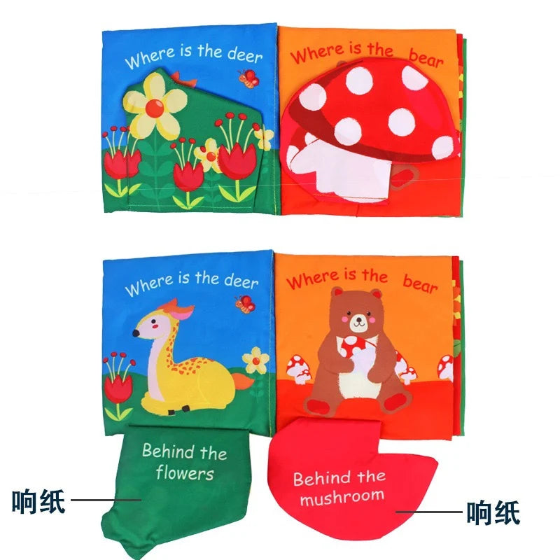 Baby Tail Cloth Book with Sound Paper & Rattle – Early Learning Toy