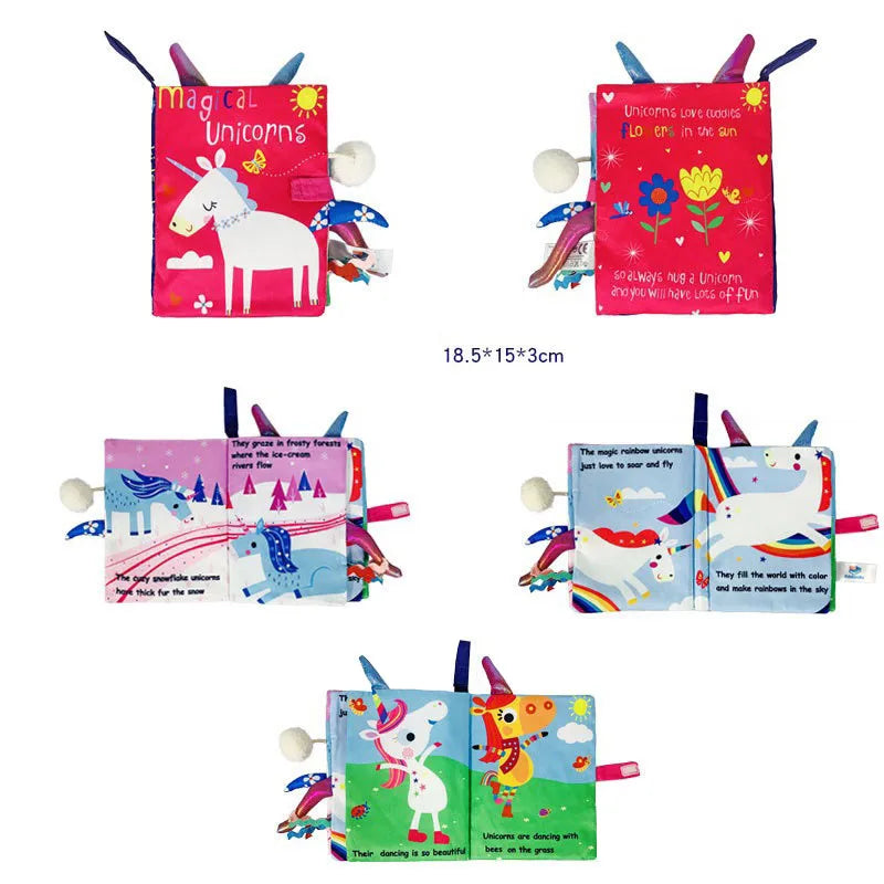 Baby Tail Cloth Book with Sound Paper & Rattle – Early Learning Toy