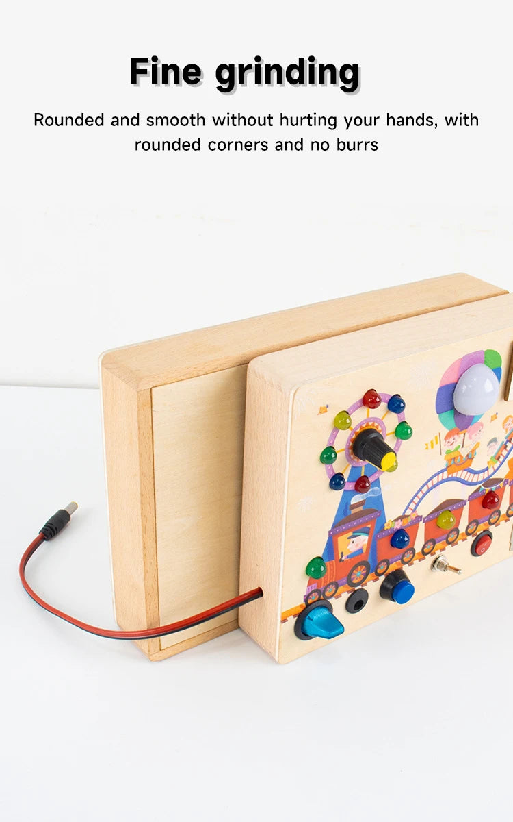 Montessori LED Busy Board – Early Learning Sensory Toy for Kids