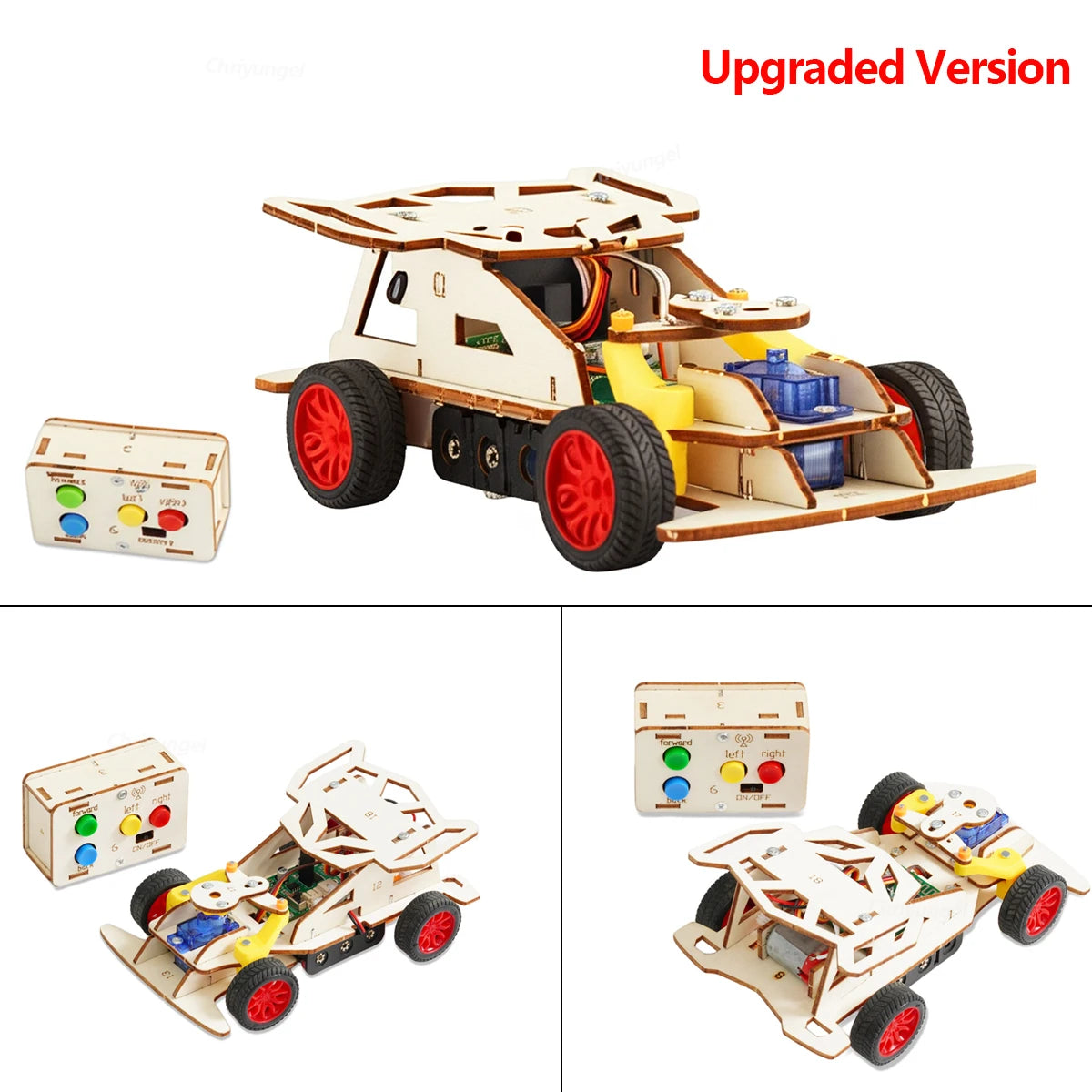 DIY Wooden Remote Control 4WD Racing Car STEM Kit
