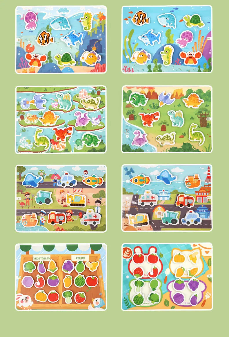 Montessori Baby Busy Book – My First Quiet Learning & Matching Toy for Toddlers