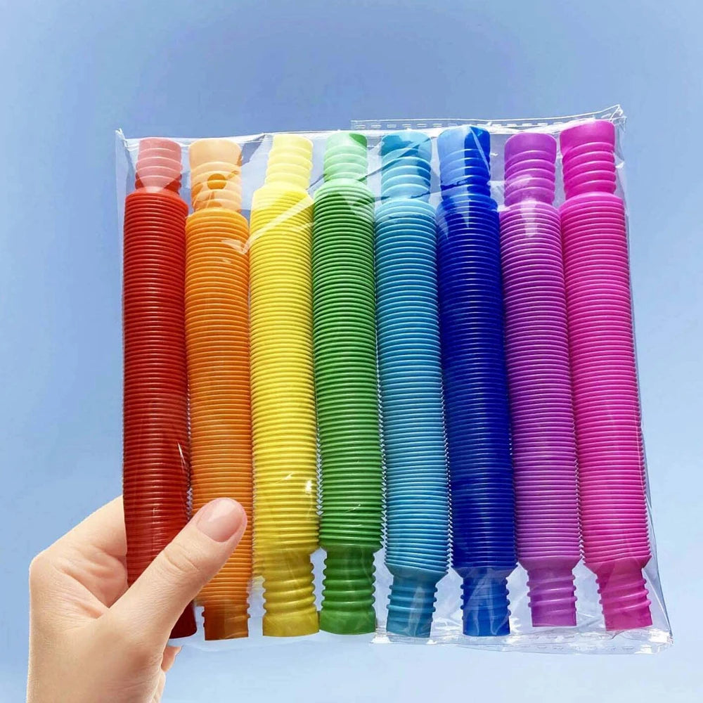 8-Pack Large Pop Tubes Fidget Sensory Toys for Kids & Adults