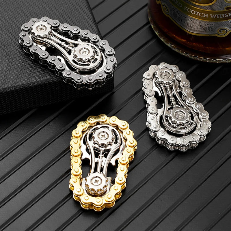 Sprockets Flywheel Metal Fidget Spinner – Bike Chain Fingertip Gyro