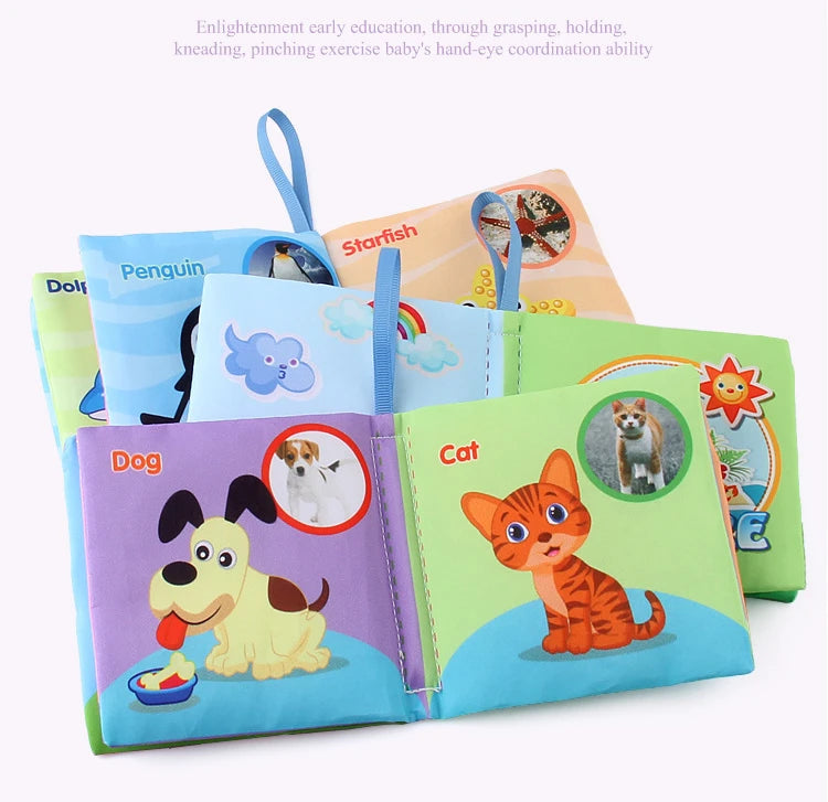 Baby Soft 3D Cloth Book – Animal Family Montessori Learning Toy