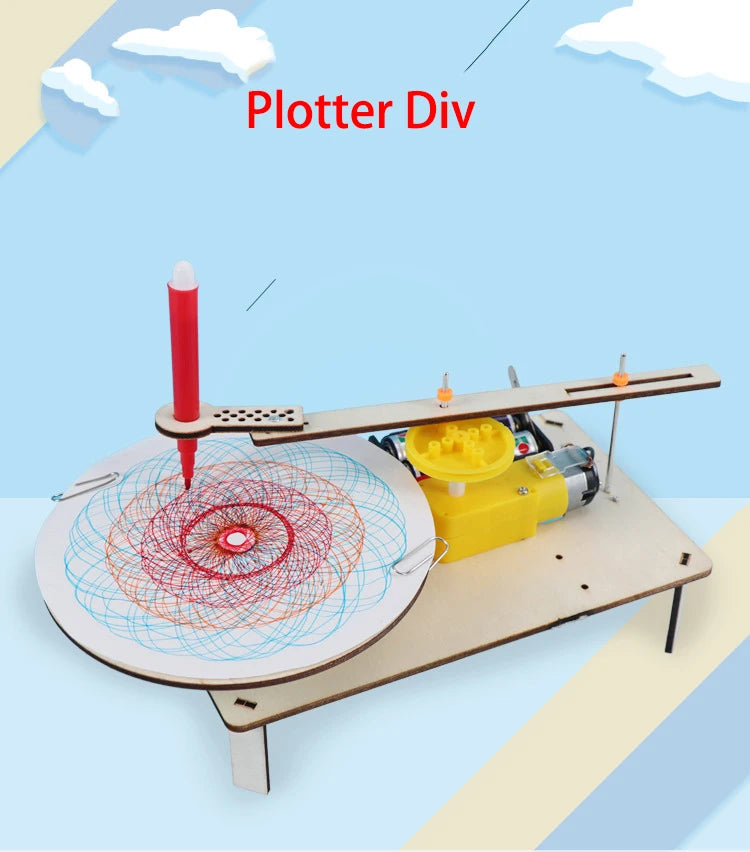 DIY Wooden Electric Plotter Drawing Robot STEM Kit
