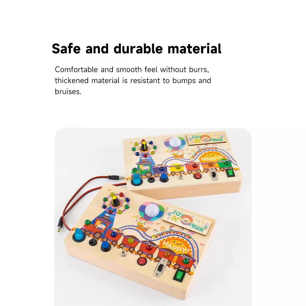 Montessori LED Busy Board – Early Learning Sensory Toy for Kids