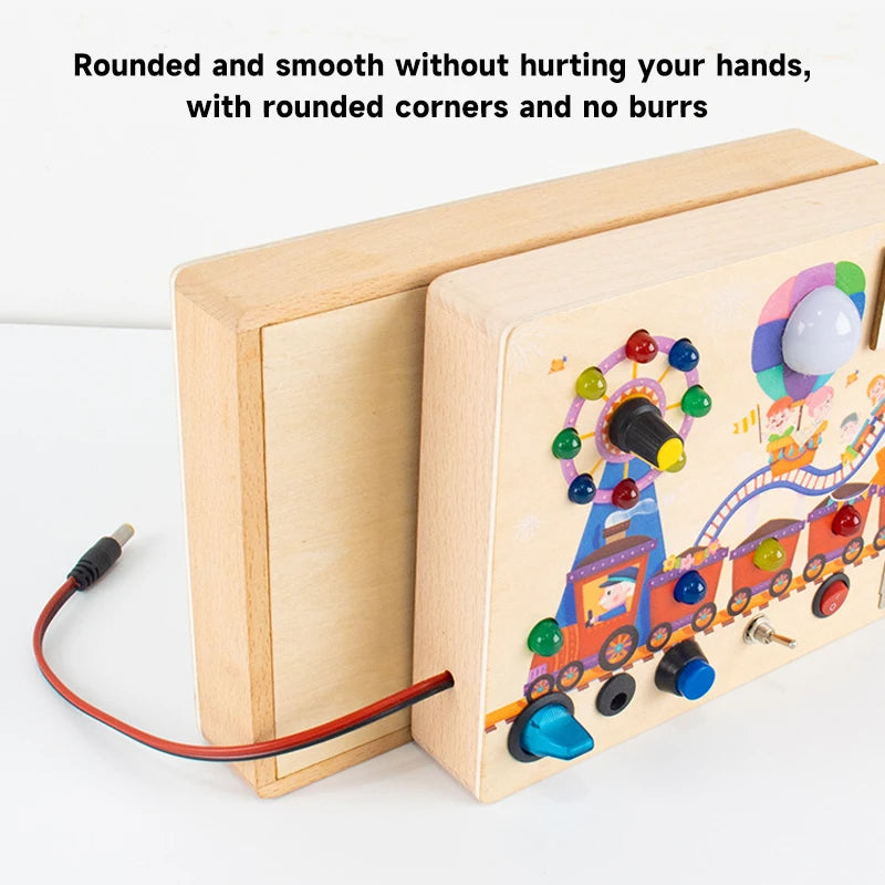 Montessori LED Busy Board – Early Learning Sensory Toy for Kids