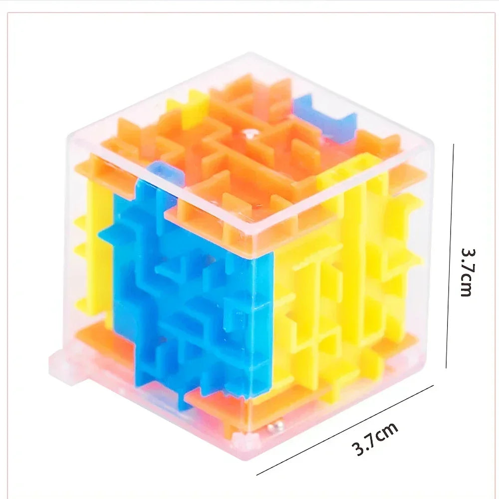 3D Maze Magic Cube – Transparent Rolling Ball Puzzle Toy for Kids