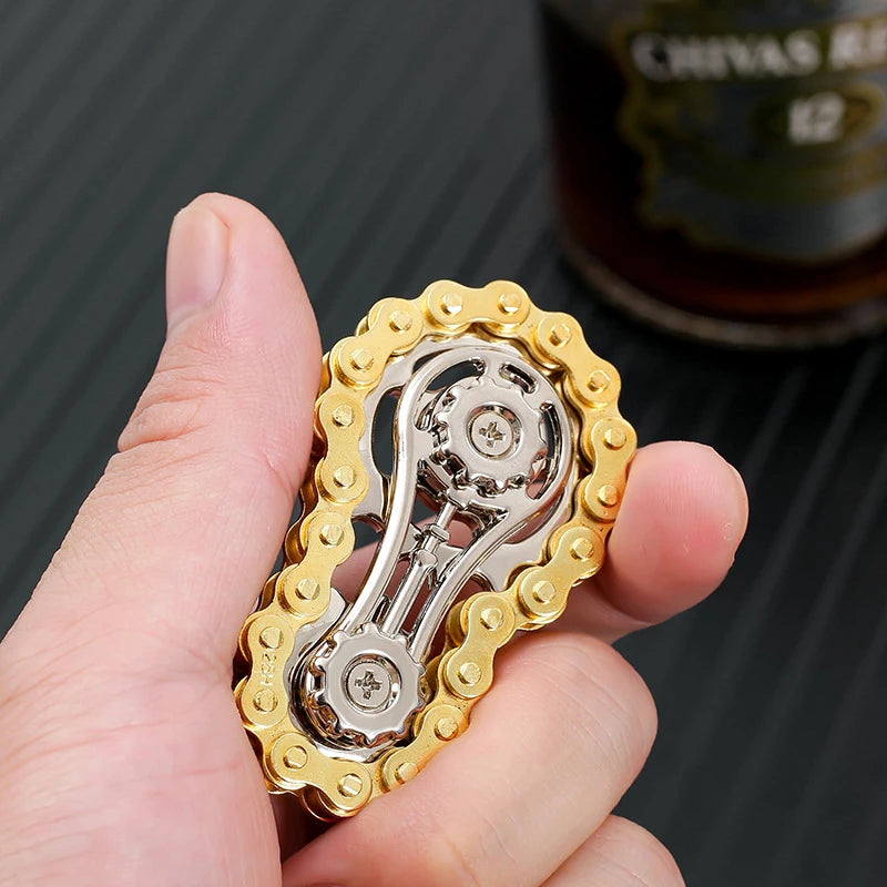 Sprockets Flywheel Metal Fidget Spinner – Bike Chain Fingertip Gyro