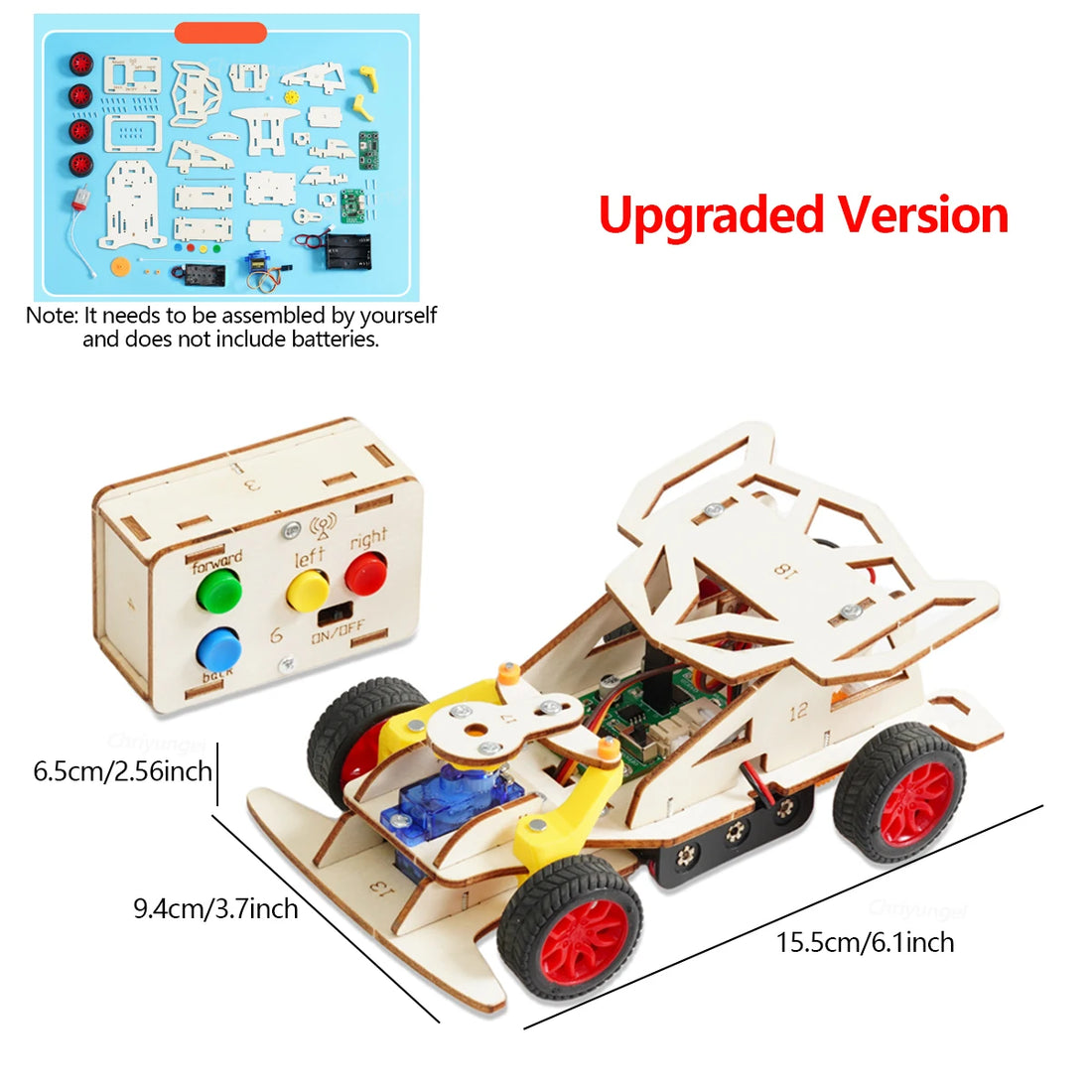 DIY Wooden Remote Control 4WD Racing Car STEM Kit