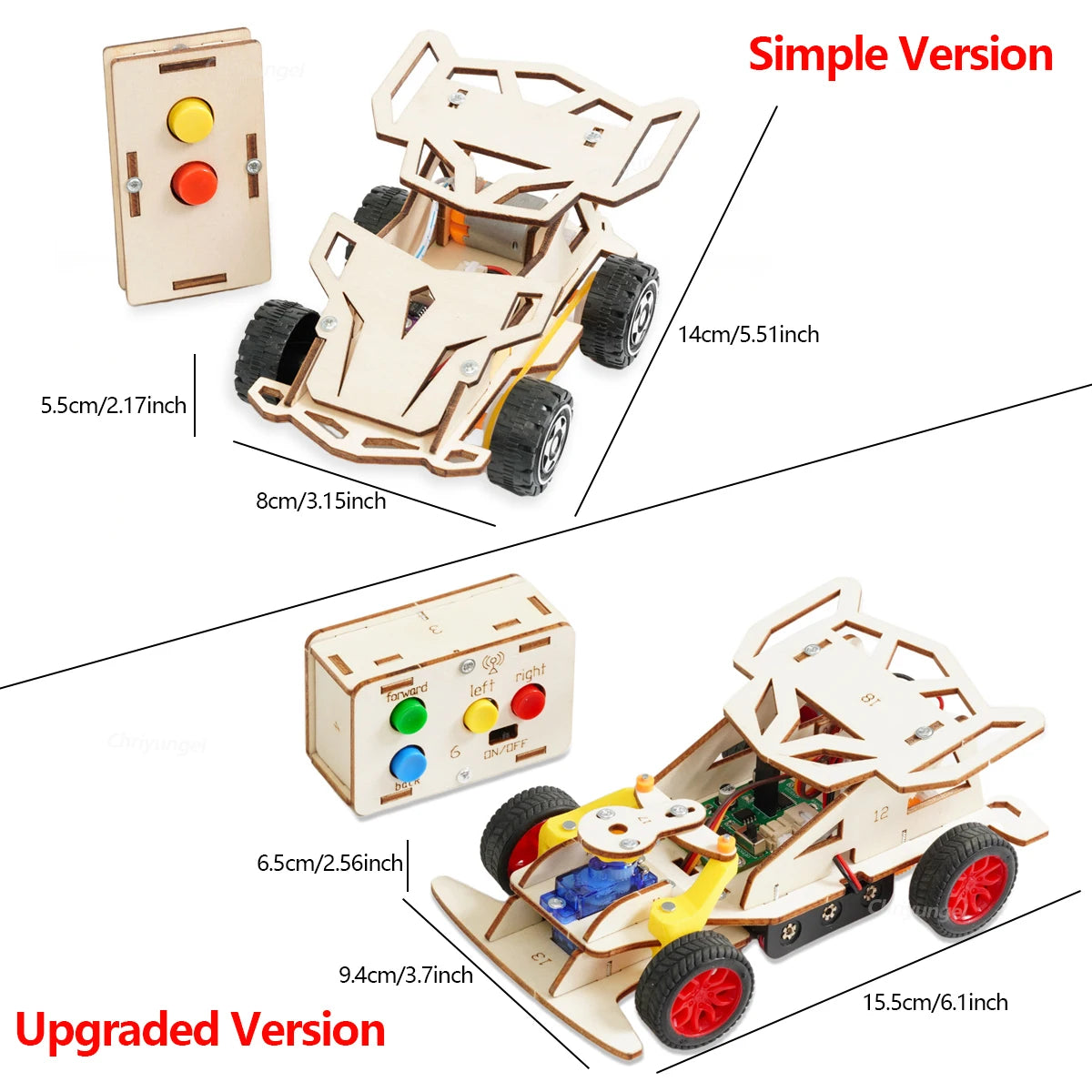 DIY Wooden Remote Control 4WD Racing Car STEM Kit
