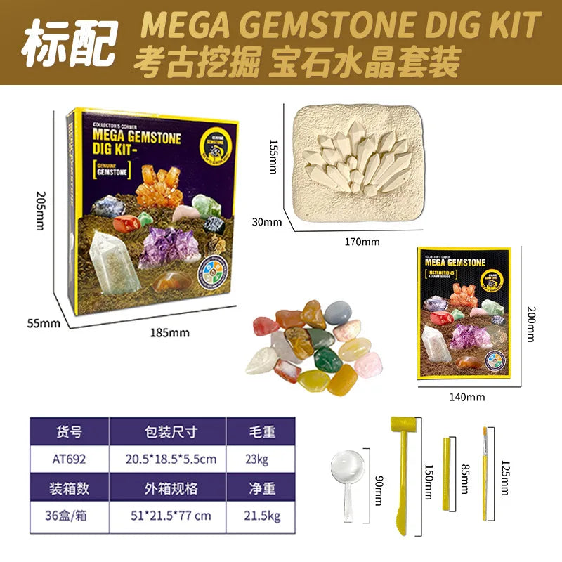 Gemstone Dig & Discover Kit – Kids Crystal Mining Educational Toy