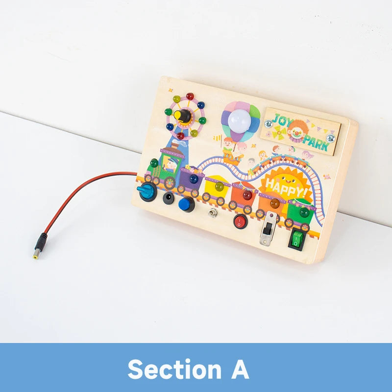 Montessori LED Busy Board – Early Learning Sensory Toy for Kids
