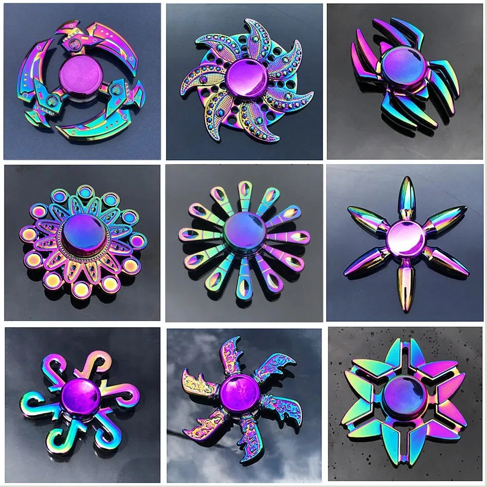 Metal Rainbow Fidget Spinner with R188 Mute Bearing
