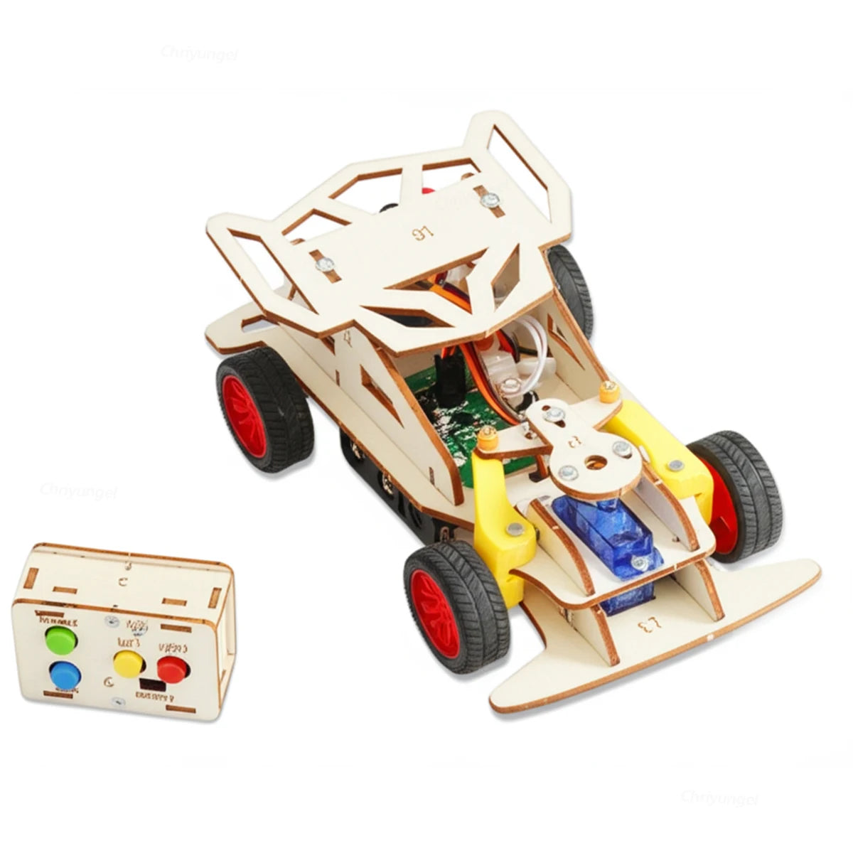 DIY Wooden Remote Control 4WD Racing Car STEM Kit