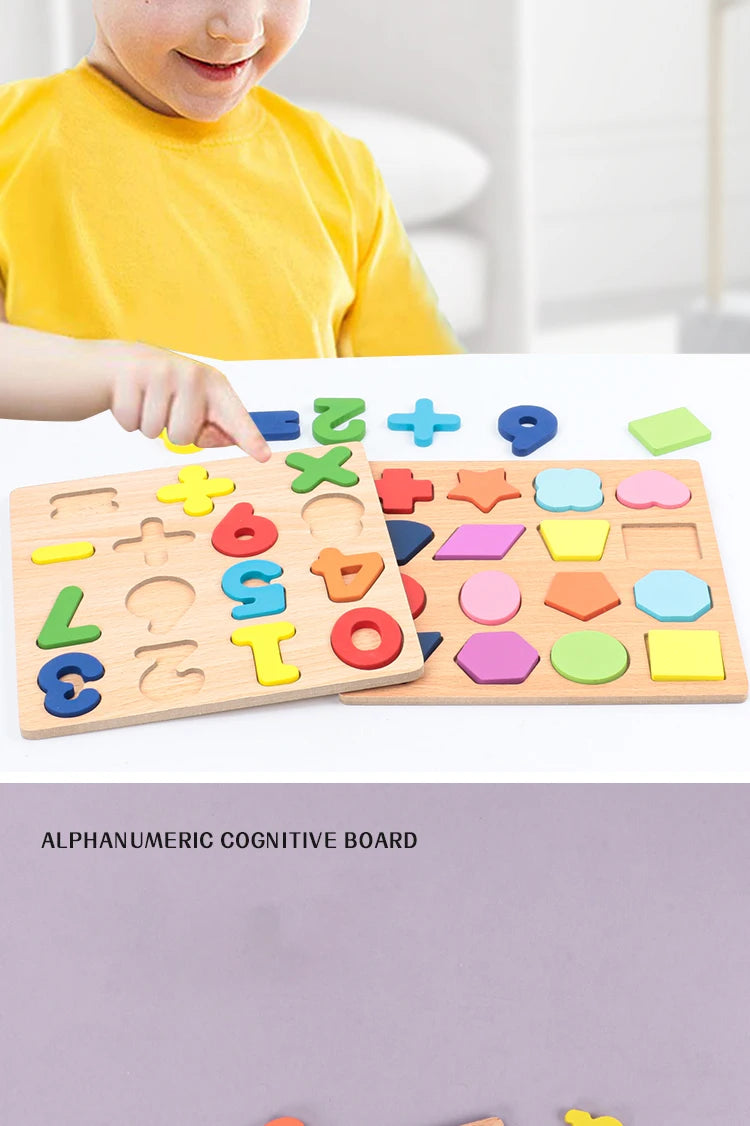 Montessori Wooden Alphabet & Number Puzzle