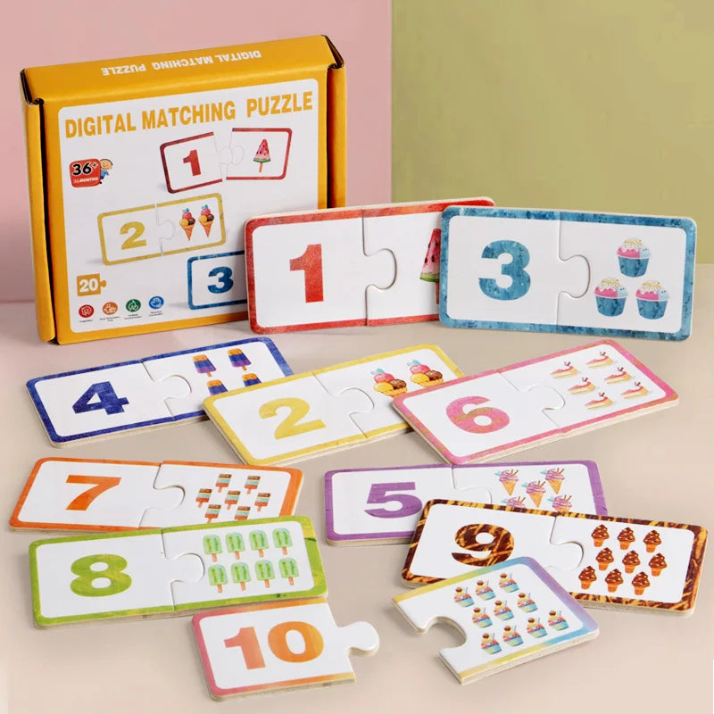 Montessori Wooden Number Matching Puzzle